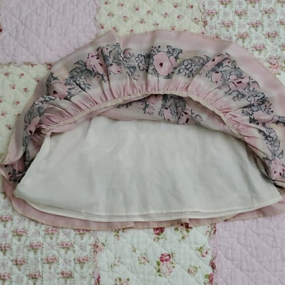 Loveshackfancy Piper silk mini Skirt Ruffle floral 2 - Picture 11 of 12